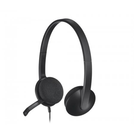 Slúchadlá, stereo, s mikrofónom, LOGITECH "H340"