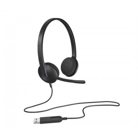Slúchadlá, stereo, s mikrofónom, LOGITECH "H340"