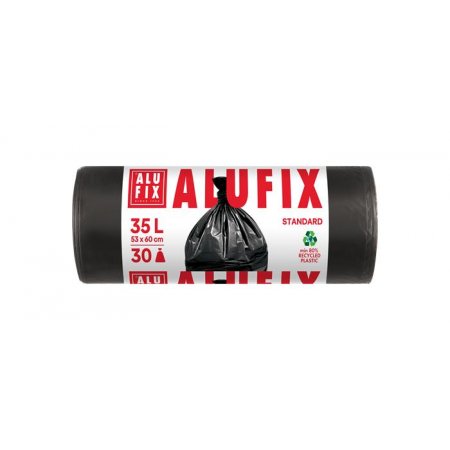 Vrecia na odpadky, 35 l, 30 ks, 53x60 cm, 10 µ, ALUFIX, čierne