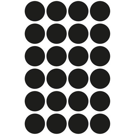 Etikety, okrúhle, priemer: 18 mm, AVERY ZWECKFORM, čierne, 96 etikiet/bal
