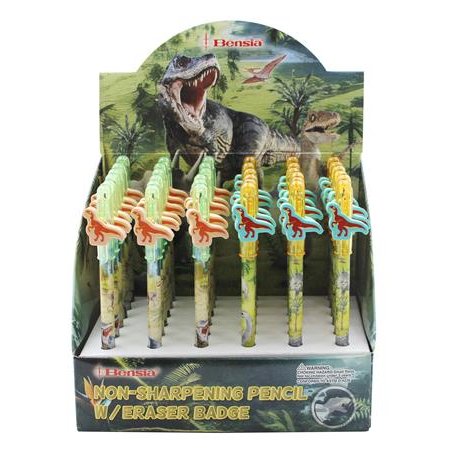 Mikroceruzka, s gumou, displej, HB, ICO „Bensia“, dinosaurus