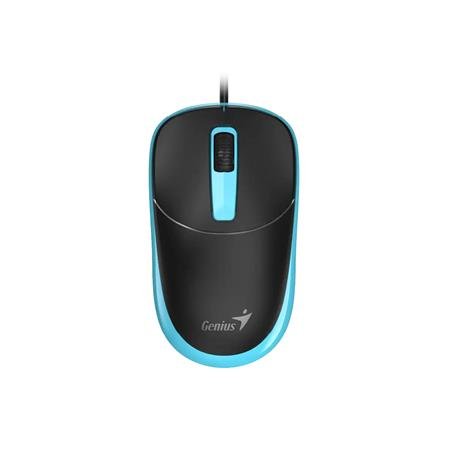 Myš, drôtová, optická, normálna veľkosť, USB, GENIUS "DX-123", čierna-modrá