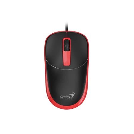 Myš, drôtová, optická, normálna veľkosť, USB, GENIUS "DX-123", čierna-červená