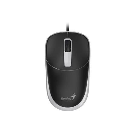 Myš, drôtová, optická, normálna veľkosť, USB, GENIUS "DX-123", čierna-sivá