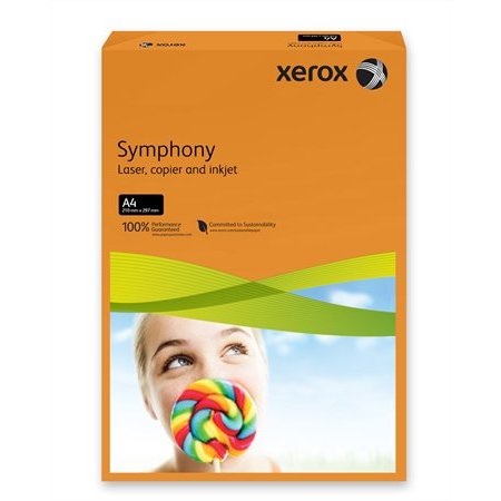 Kancelársky papier, farebný, A4, 80 g, XEROX "Symphony", oranžový (intenzívny)