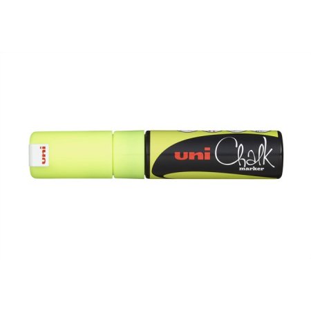 Kriedový popisovač, 8 mm, UNI "PWE-8K", fluor žltý