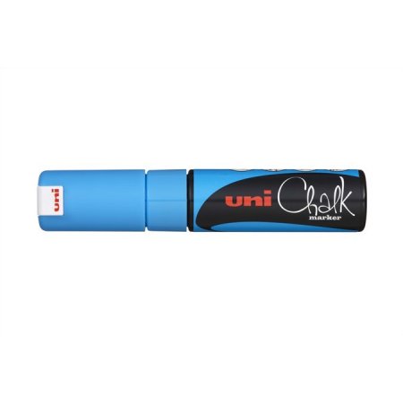 Kriedový popisovač, 8 mm, UNI "PWE-8K", svetlomodrý