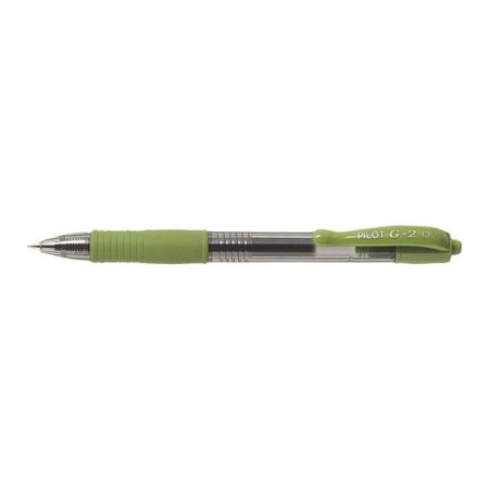 Gélové pero, 0,32 mm, stláčací mechanizmus, PILOT "G-2", svetlozelené