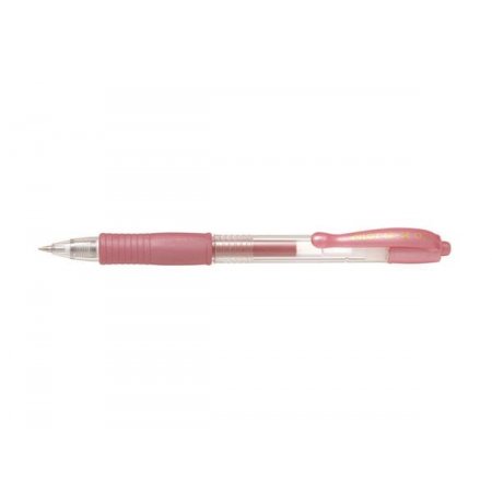 Gélové pero, 0,32 mm, stláčací mechanizmus, PILOT "G-2 Metallic", ružové