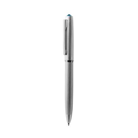 Guľôčkové pero, strieborná, "Oslo", s aqua modrým krištáľom SWAROVSKI®, 13 cm, ART CRYSTELLA®