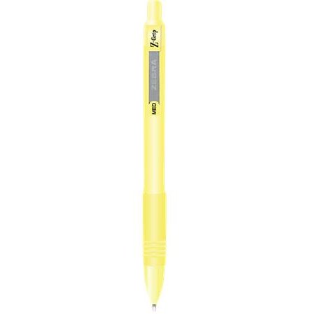 Guľôčkové pero, 0,27 mm, stláčací mechanizmus, žlté telo pera, ZEBRA "Z-Grip Pastel", modré