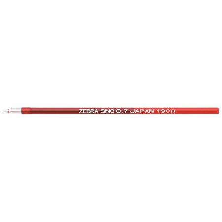 Náplň do guľôčkového pera, 0,24 mm, ZEBRA "SNC", červená