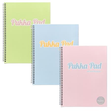Špirálový zošit, A4, linkovaný, 100 listov, PUKKA PAD "Pastel Jotta Pad", mix farieb