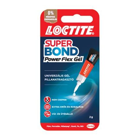 Sekundové lepidlo, gél, 2 g, HENKEL "Loctite Super Bond Power Flex Gél"