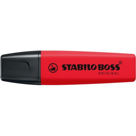 Zvýrazňovač, displej, 2-5 mm, STABILO "BOSS original", Stabilo červený