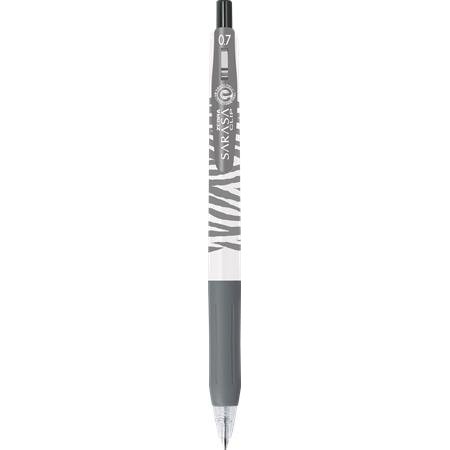 Gélové pero, 0,33 mm, stláčací mechanizmus, pruhované telo, ZEBRA "Sarasa Clip Pastel", pastelovo čierne
