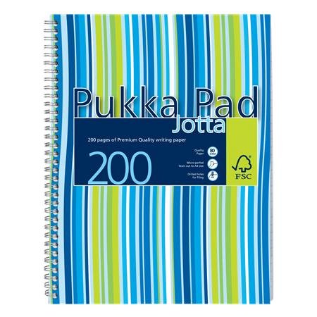 Špirálový zošit, A4+, linajkový, 100 strán, PUKKA PAD "Stripe Jotta"