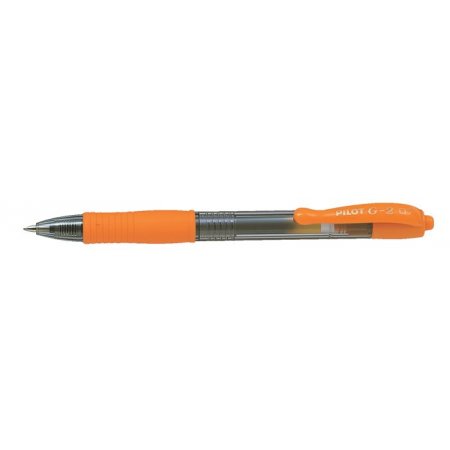 Gélové pero, 0,32 mm, stláčací mechanizmus, PILOT "G-2", oranžové