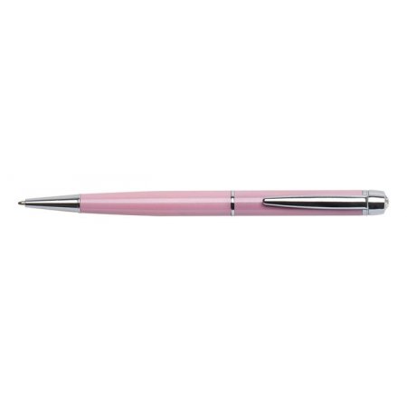 Guľôčkové pero, Crystals from SWAROVSKI®, s bielym krištáľom, ART CRYSTELLA "Lille Pen", ružová