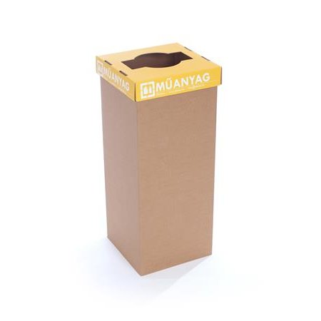 Odpadkový kôš na triedený odpad, recyklovaný, HU popis, 50 l, RECOBIN "Office", žltá