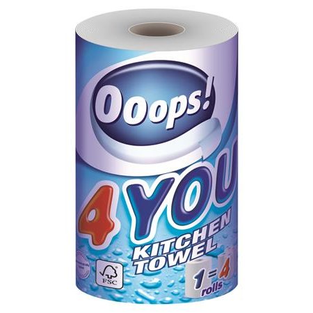 Kuchynské utierky, 2-vrstvové, 200 útržkov, kotúčové, "Ooops! 4You"