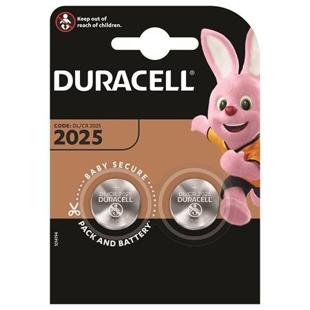 Gombíková batéria, CR2025, 2 ks, DURACELL