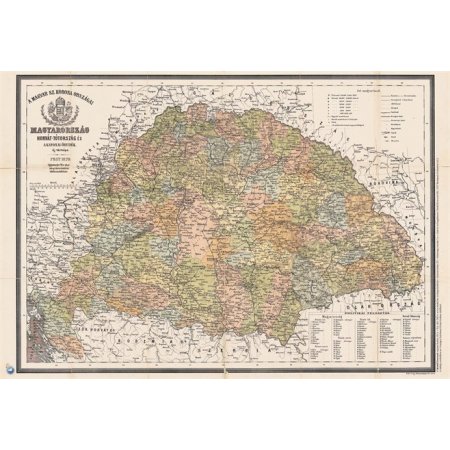 Podložka na stôl, "Uhorsko 1876/Administratíva Magyarország" "Antik Magyarország 1876/Magyarország járásai" výrobok v MJ