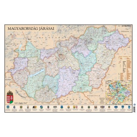 Podložka na stôl, "Uhorsko 1876/Administratíva Magyarország" "Antik Magyarország 1876/Magyarország járásai" výrobok v MJ