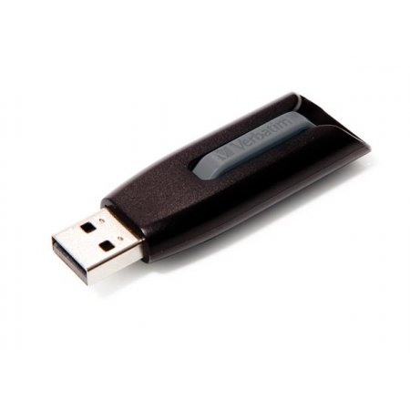 USB kľúč, 256GB, USB 3.2, 80/25 MB/sec, VERBATIM "V3", čierno-sivá