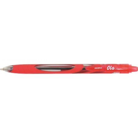 Guľôčkové pero, 0,27 mm, stláčací mechanizmus, ZEBRA "OLA", červené
