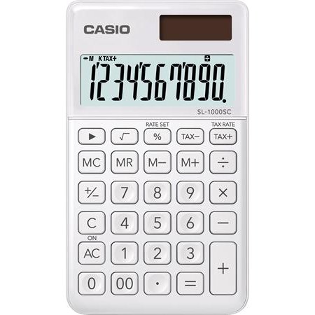 Vrecková kalkulačka, 10-miestna, CASIO "SL 1000", biela