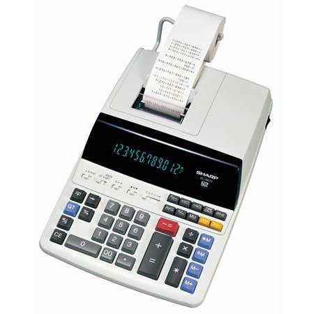 Kalkulačka s tlačou, 12 miestny displej, 2 farebná tlač, SHARP "EL-2607LG"