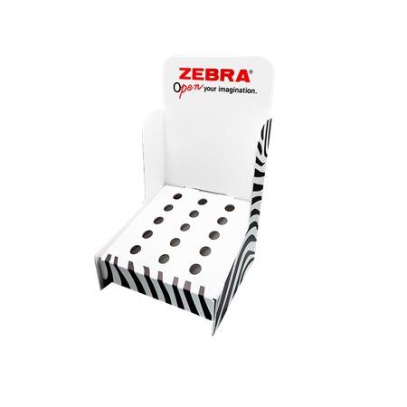 Displej, kartónový, 15x15x25 cm, ZEBRA "Blen & G-450", prázdny