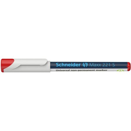 Popisovač, OHP, 0,4 mm, SCHNEIDER "Maxx 221 S", červený