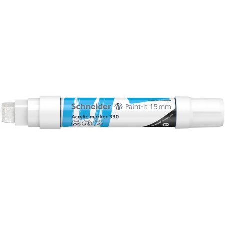 Dekoračný popisovač, akryl, 15 mm, SCHNEIDER "Paint-It 330", biela