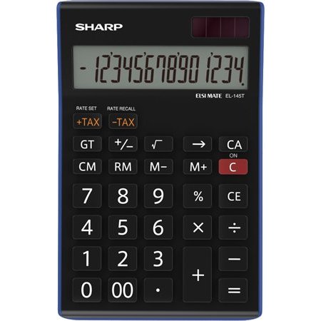 Kalkulačka, stolová, 14 miestny displej, SHARP "EL-145TBL"