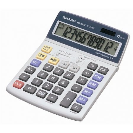 Kalkulačka, stolová, 12 miestny displej, SHARP "EL-2125C"