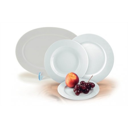 Dezertný tanier, porcelán, 19 cm, 6 ks, ROTBERG, "Basic", biely