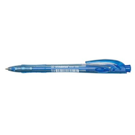 Guľôčkové pero, 0,38 mm, stláčací mechanizmus, STABILO "Liner 308", modré