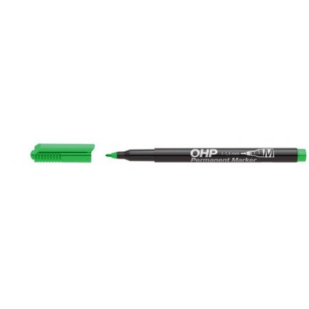 Permanentný popisovač, OHP, 1-1,5 mm, M, ICO, zelený