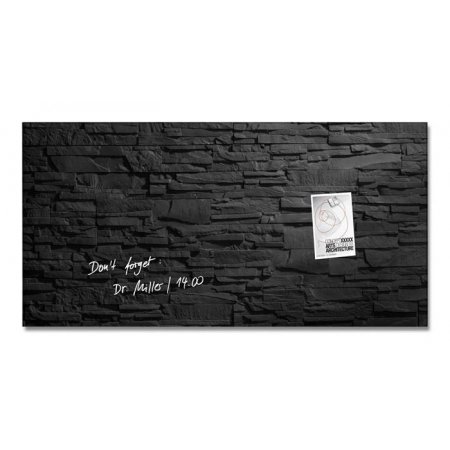 Magnetická sklenená tabuľa, 46x91 cm, SIGEL "Artverum® ", bridlica