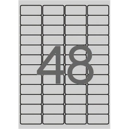 Etikety, 45,7x21,2 mm, polyester, odolné voči poveternostným podmien., zaoblené rohy, APLI, strieborné, 4800 etikiet/bal