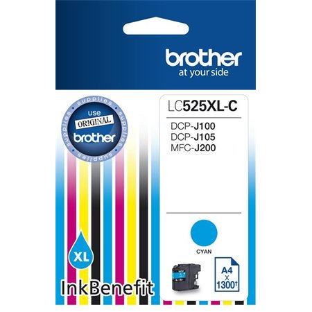 LC525XLC Náplň k tlačiarni  DCP-J100, J105, BROTHER modrá, 1300 strán