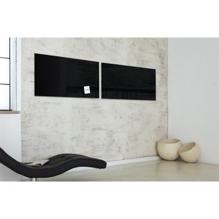 Magnetická, sklenená tabuľa, 46x91 cm, SIGEL "Artverum® ", čierna