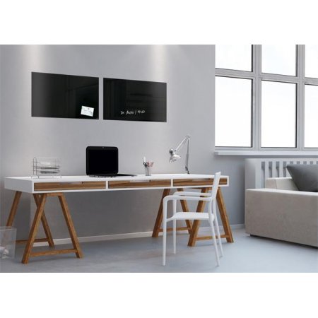Magnetická sklenená tabuľa, 60x40 cm, SIGEL "Artverum® ", čierna