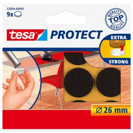 Ochranné podložky, okrúhle, proti poškriabaniu, 26 mm, TESA "Protect®", hnedá