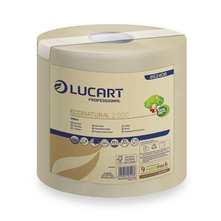 Papierové utierky,, kotúčové,  2-vrstvove, LUCART, "ECONATURAL 2.500", havana hnedé