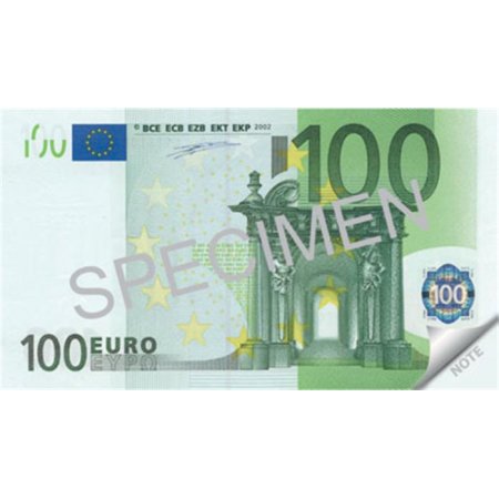 Poznámkový blok, 70 listov, 110x61,5 mm, PANTA PLAST "100 Euro"