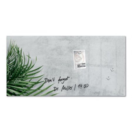 Magnetická sklenená tabuľa, 91x46x1,5 cm, SIGEL "Artverum® ", rastlinný vzor