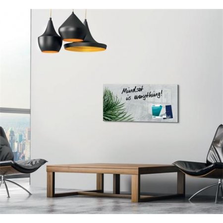 Magnetická sklenená tabuľa, 91x46x1,5 cm, SIGEL "Artverum® ", rastlinný vzor